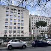 Przed siedzibą WHO w Rzymie