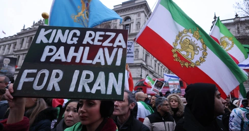 Protest poparcia w Wielkiej Brytanii dla protestujących w Iranie