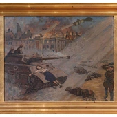 „Powstanie warszawskie” – zaginiony tryptyk Józefa Mehoffera zidentyfikowany na plebanii w Andrychowie. Wisiał tam od lat