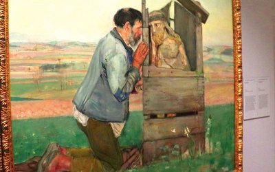 Wlastimil Hofman, „Spowiedź”, 1905 r. Artysta namalował ten obraz na podstawie zaobserwowanej na Podhalu sceny.