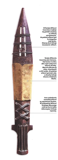 Włócznia Świętego Maurycego autor nieznany  żelazo, miedź złocona, srebro