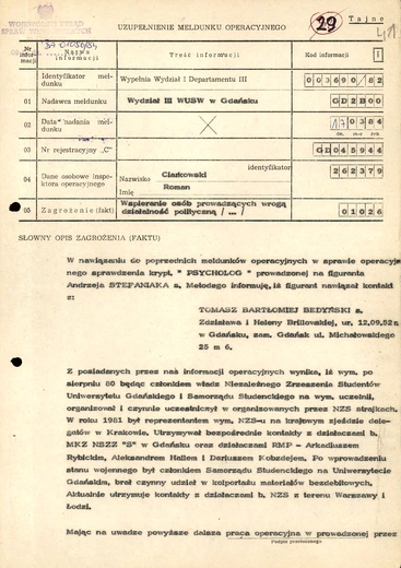  Pozostawał na celowniku Służby Bezpieczeństwa.