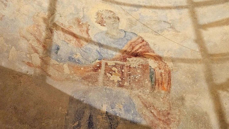 Jeden z odkrytych fresków.