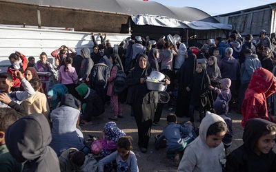 Przy charytatywnej kuchni w Strefie Gazy