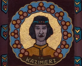 Konin. Kościół św. Bartłomieja zdobiony freskami Eligiusza Niewiadomskiego. Święty Kazimierz