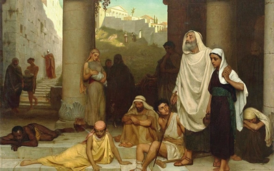 „Niewidomy przy sadzawce Siloam” na płótnie z XIX wieku