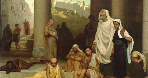 „Niewidomy przy sadzawce Siloam” na płótnie z XIX wieku