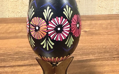 Kroszonka wykonana metodą batikową. 