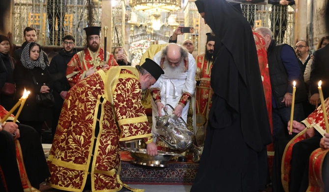 Prawosławna Liturgia Wielkiego Czwartku w Bazylice Grobu Pańskiego