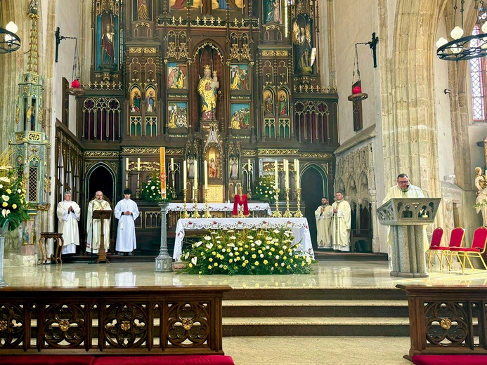 Przybyłych powitał ks. Marek Babuśka, miejscowy proboszcz, który zachęcał do zawierzenia posługi MB Strzegomskiej.