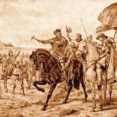 „Czesi nad Morzem Bałtyckim”.  Obraz Hugona Schüllingera  pokazuje moment rozbicia  obozu sierotek na brzegu  polskiego morza.