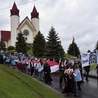 Podczas przejścia na boisko śpiewano pieśni maryjne i niesiono polską flagę. Pochód prowadziły deesemki z parafii w Czermnej, która była gospodarzem pielgrzymki. 