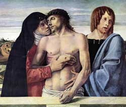 Martwy Chrystus podtrzymywany przez Maryję i św. Jana